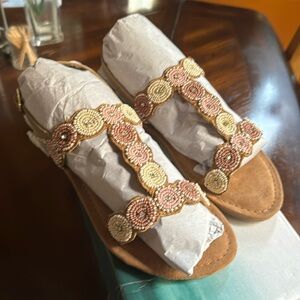 Bed Stu Quarrel scoop bead sandals NIB.